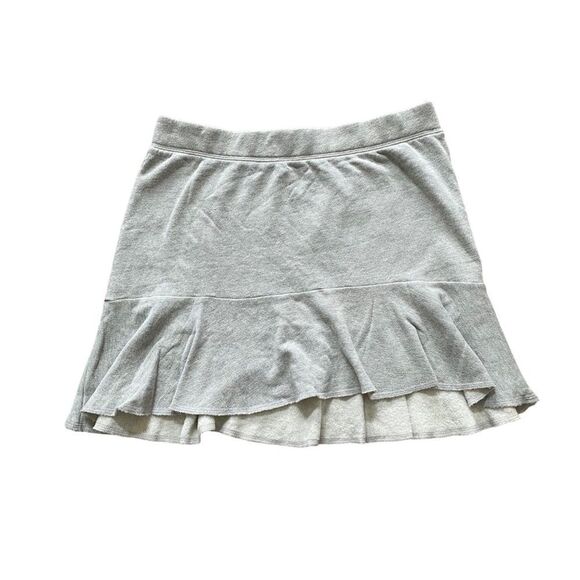 Pam & Gela Terry Cloth Pull-on Peplum Style Skirt Light Gray Ladies Size Large - Picture 2 of 7